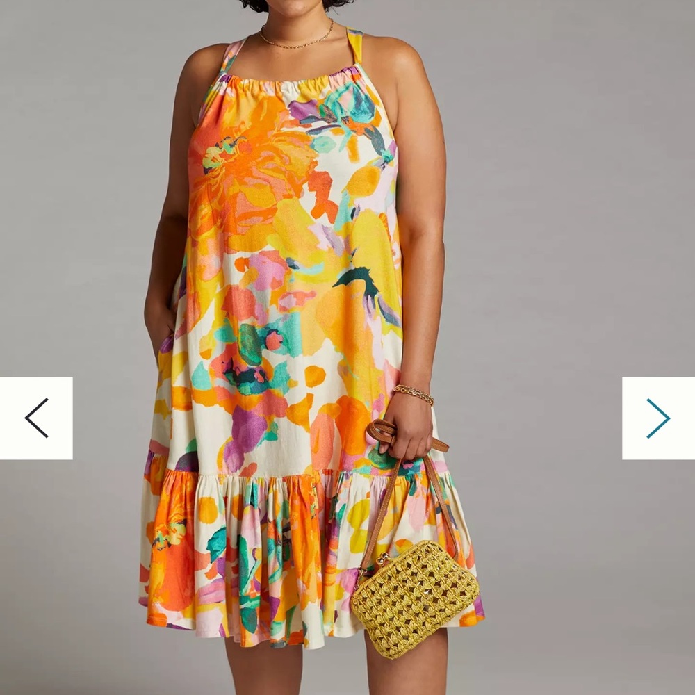 Anthropologie Vibrant Floral Midi Dress - Multicolor